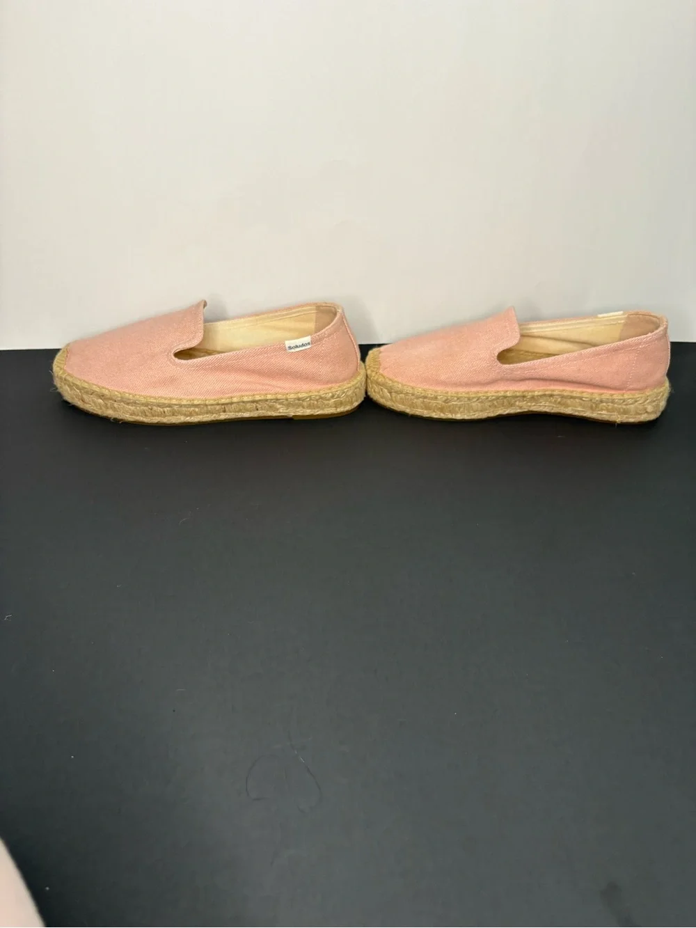 Soludos Pink Canvas Smoking Slipper Espadrilles Flat Loafers Size 6.5